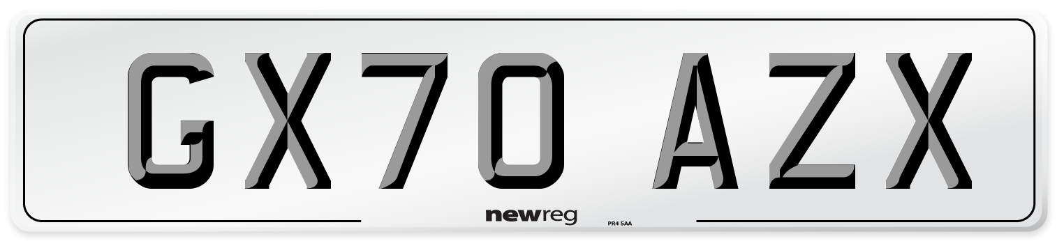 GX70 AZX Number Plate from New Reg